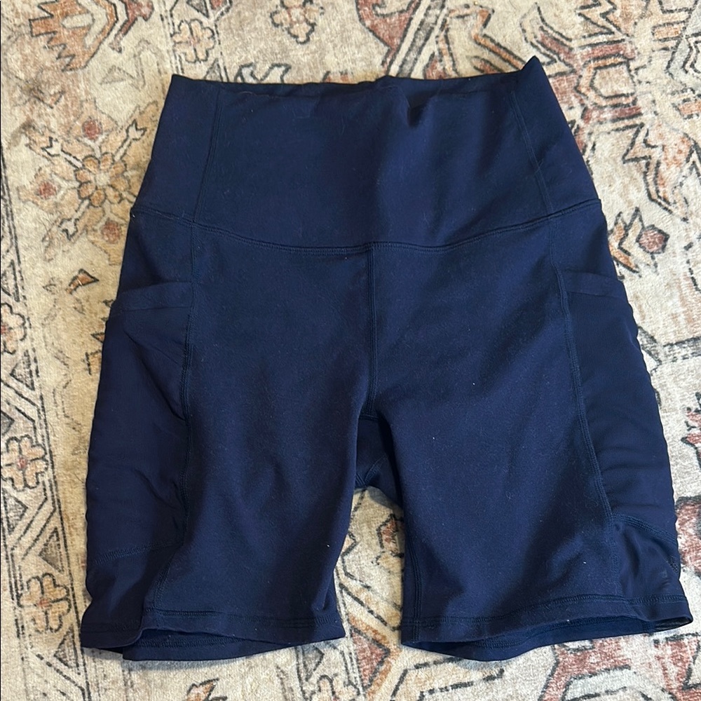 Fabletics Navy High-Waisted Shorts